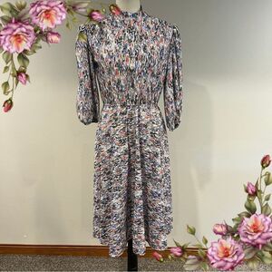 Multicolor long sleeve fit and flare knee length Dress size‎ medium